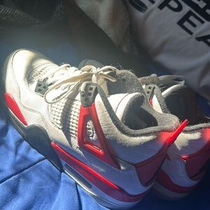 Jordan 4s red black white